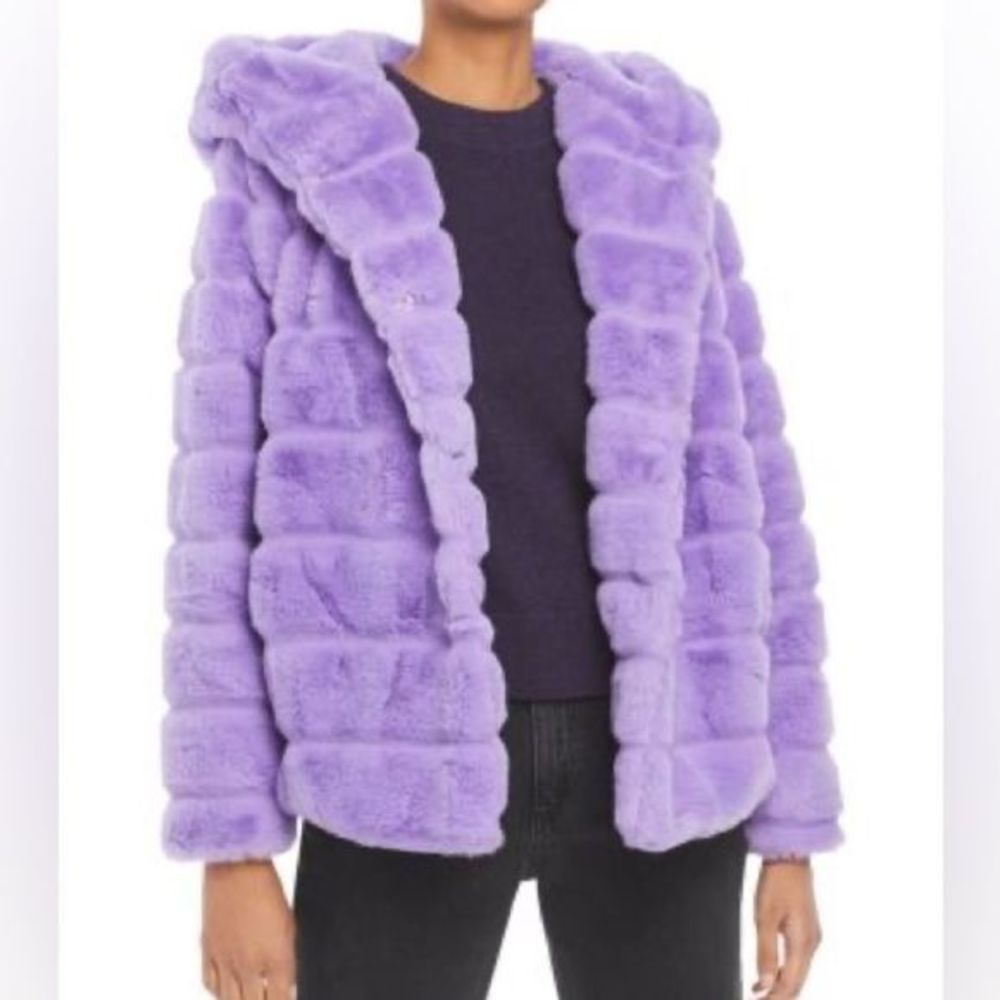 Apparis Lavender Faux Fur Hooded Jacket